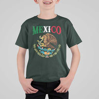 Mexican Coat Of Arms Mexico Vintage Flag T Shirt For Kid