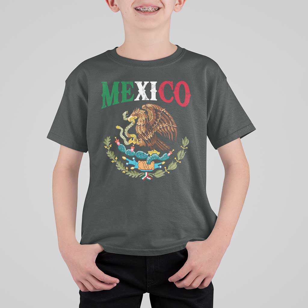 Mexican Coat Of Arms Mexico Vintage Flag T Shirt For Kid