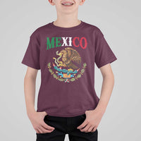 Mexican Coat Of Arms Mexico Vintage Flag T Shirt For Kid
