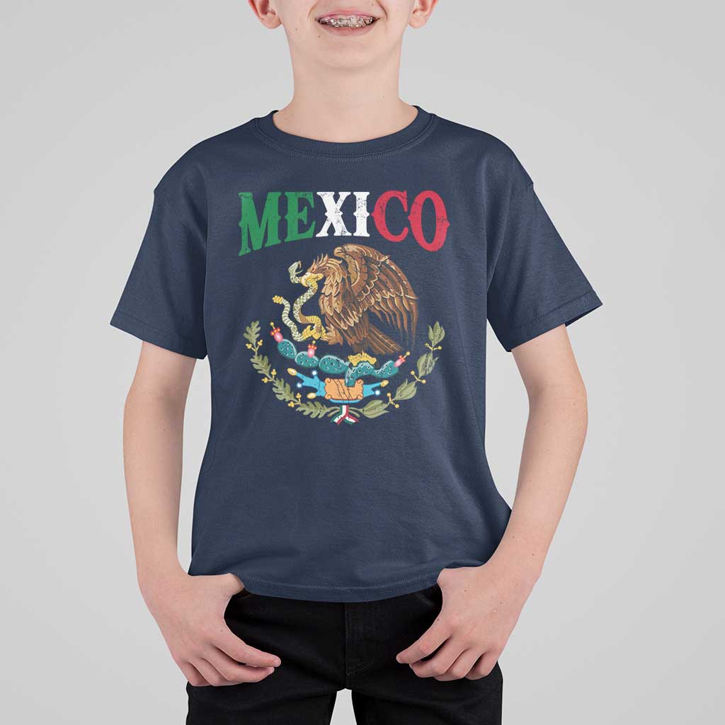 Mexican Coat Of Arms Mexico Vintage Flag T Shirt For Kid