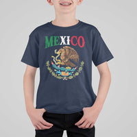 Mexican Coat Of Arms Mexico Vintage Flag T Shirt For Kid
