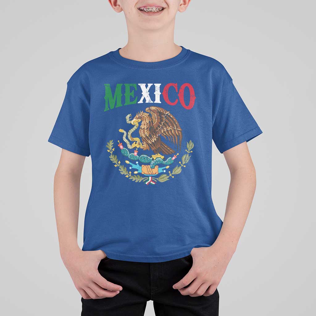 Mexican Coat Of Arms Mexico Vintage Flag T Shirt For Kid
