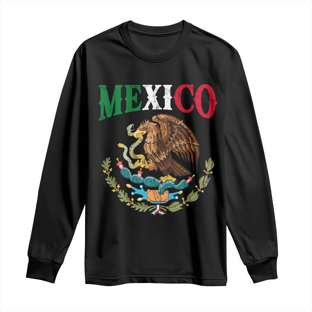 Mexican Coat Of Arms Mexico Vintage Flag Long Sleeve Shirt