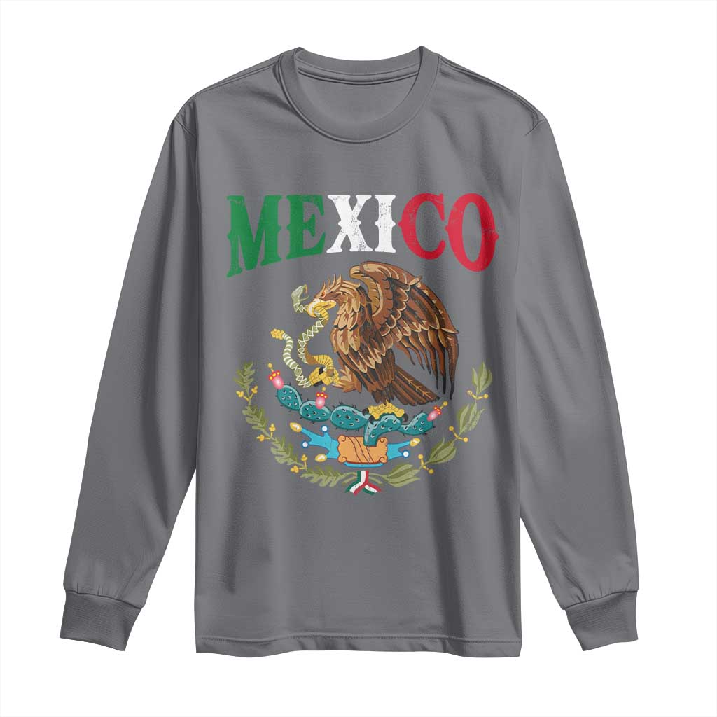 Mexican Coat Of Arms Mexico Vintage Flag Long Sleeve Shirt