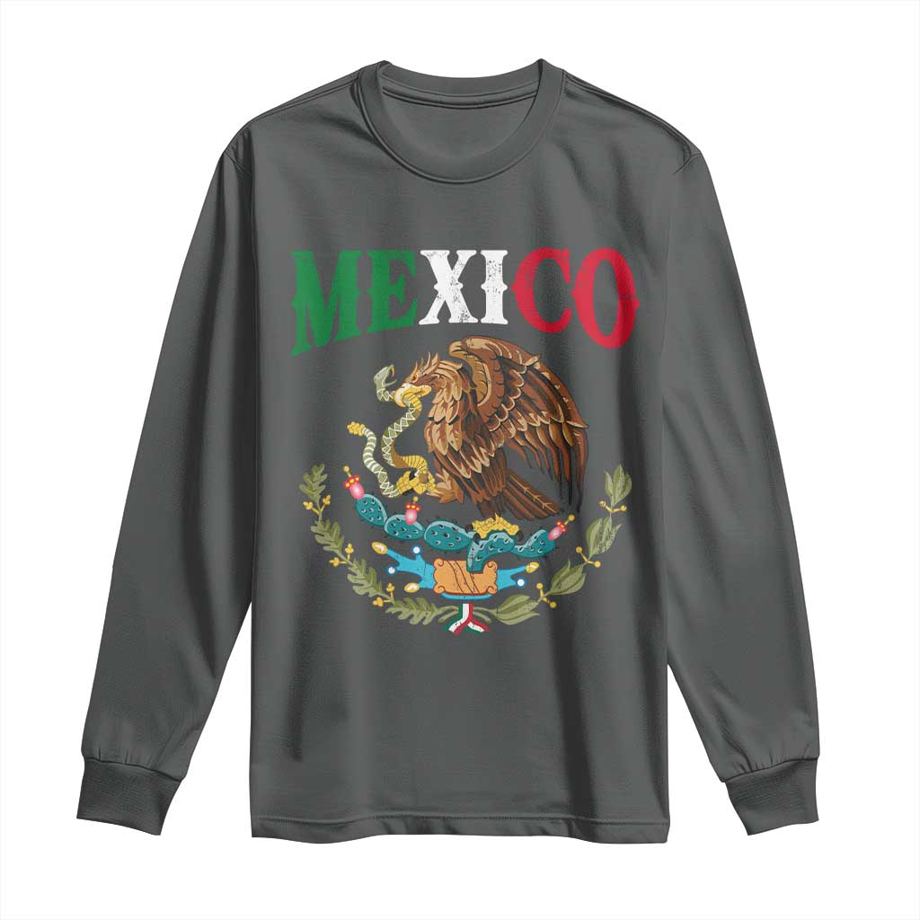 Mexican Coat Of Arms Mexico Vintage Flag Long Sleeve Shirt