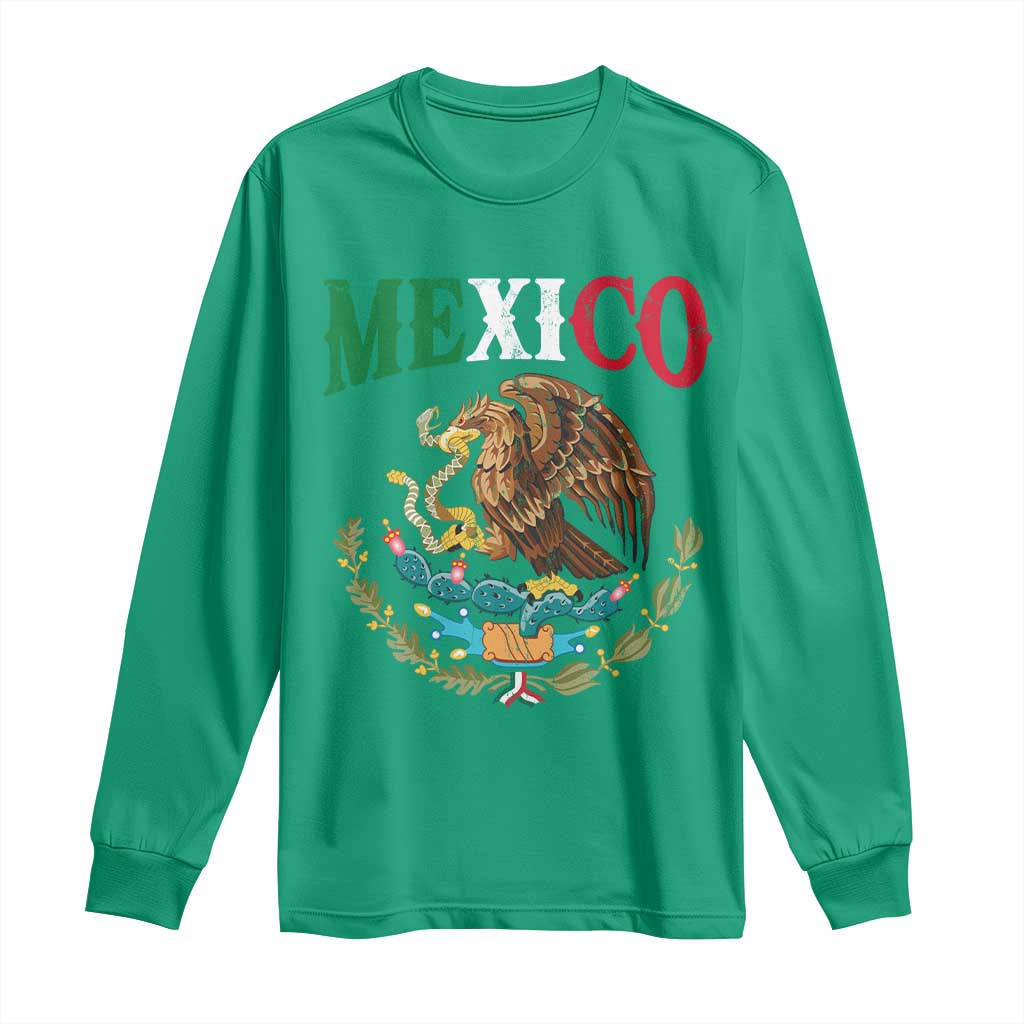 Mexican Coat Of Arms Mexico Vintage Flag Long Sleeve Shirt