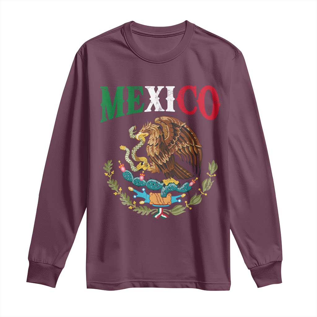 Mexican Coat Of Arms Mexico Vintage Flag Long Sleeve Shirt