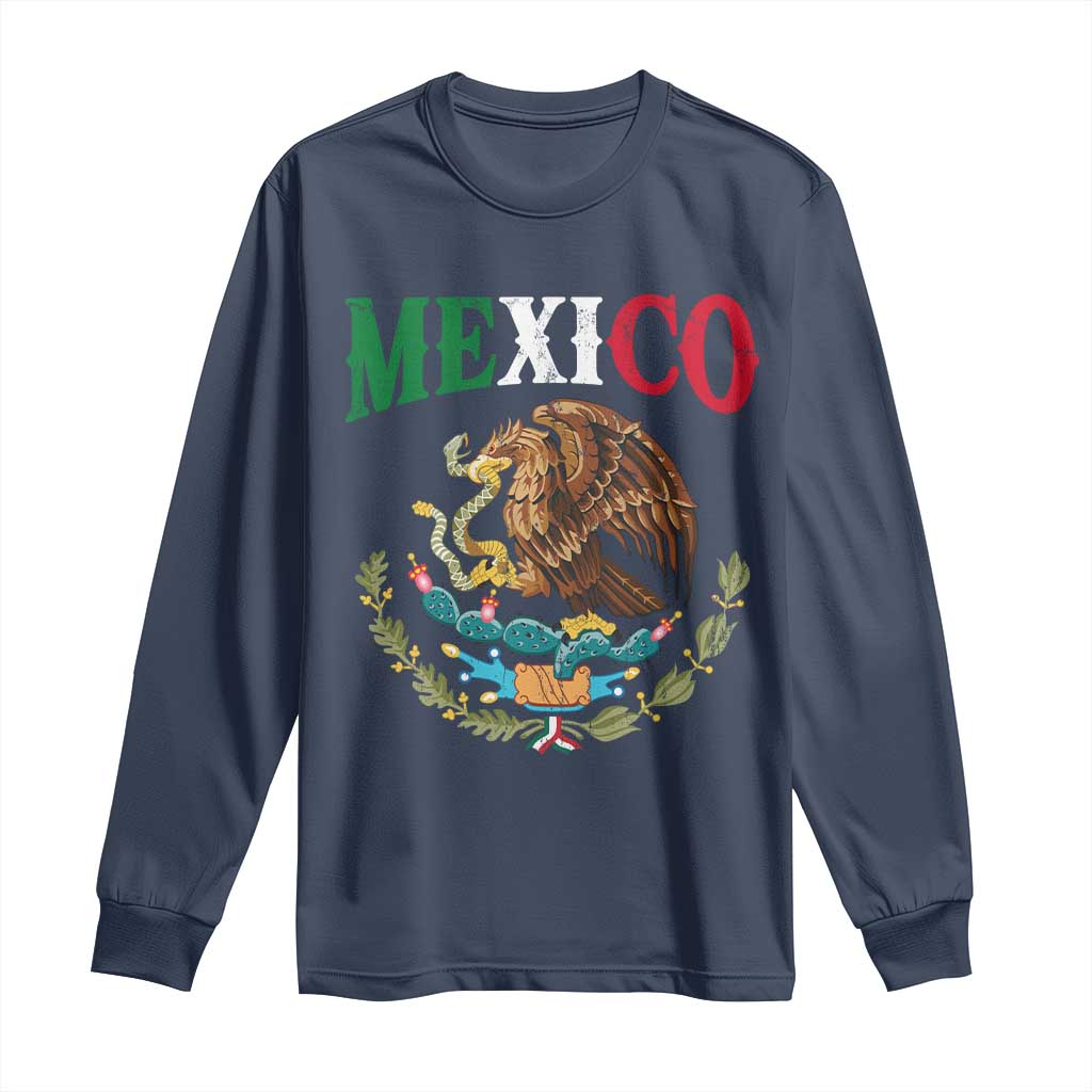 Mexican Coat Of Arms Mexico Vintage Flag Long Sleeve Shirt