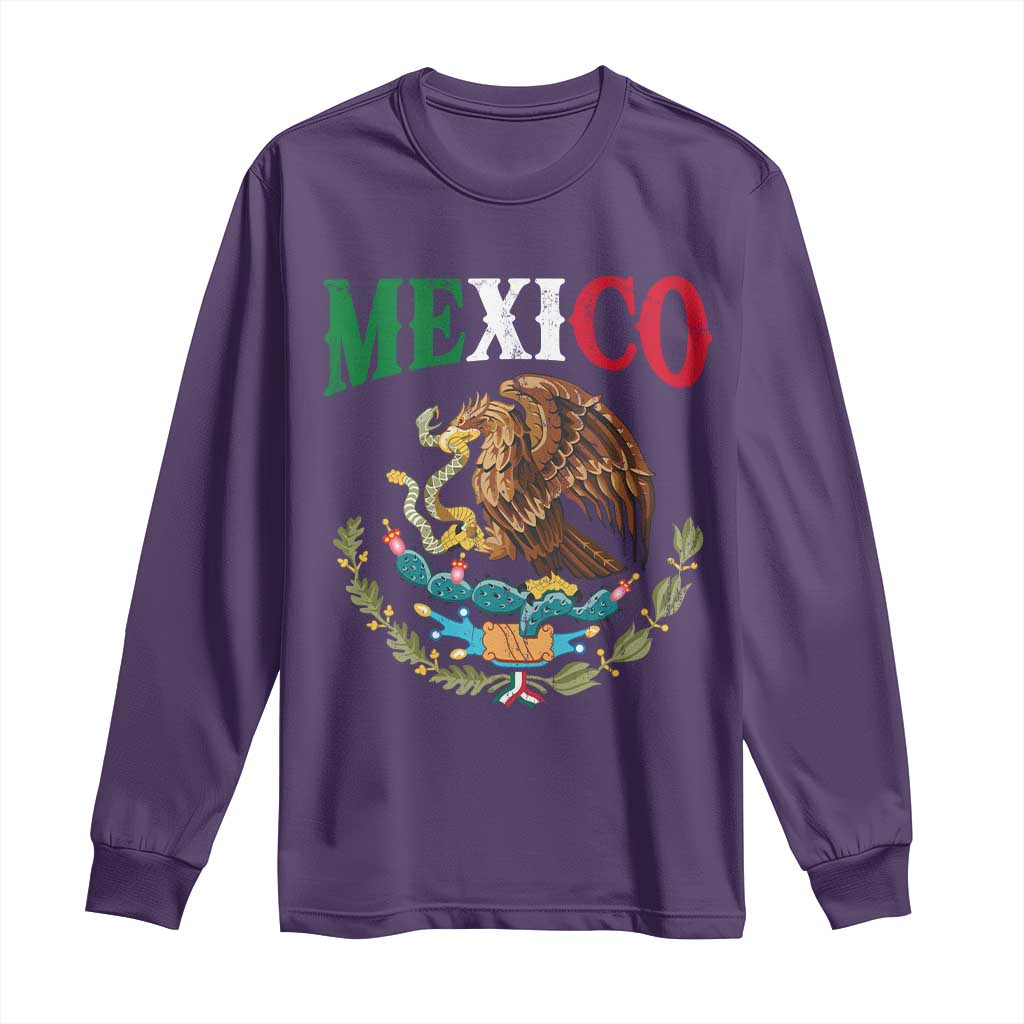 Mexican Coat Of Arms Mexico Vintage Flag Long Sleeve Shirt