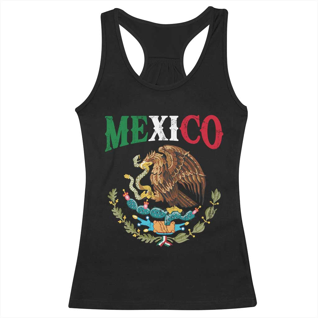 Mexican Coat Of Arms Mexico Vintage Flag Racerback Tank Top