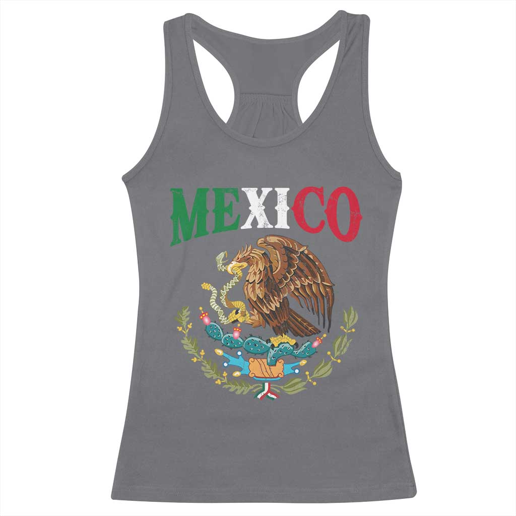 Mexican Coat Of Arms Mexico Vintage Flag Racerback Tank Top