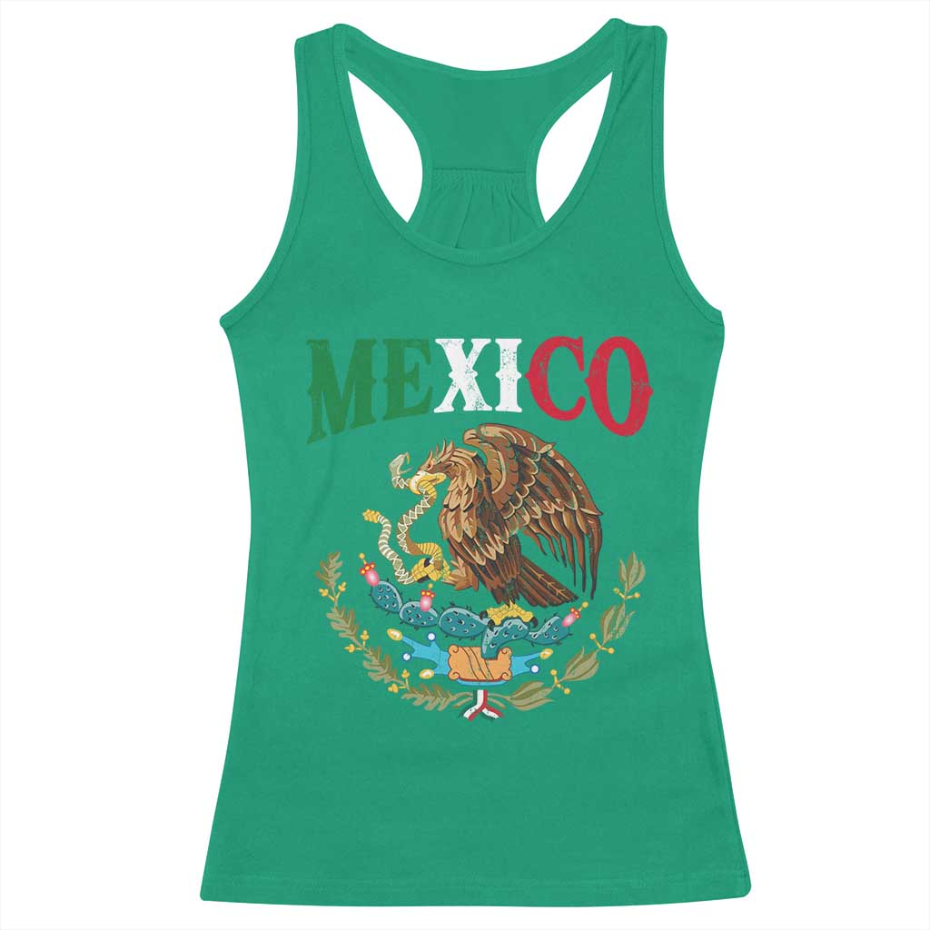 Mexican Coat Of Arms Mexico Vintage Flag Racerback Tank Top