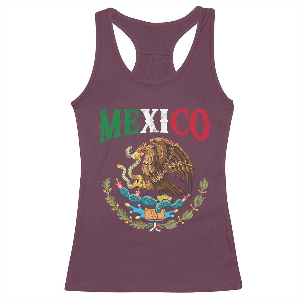 Mexican Coat Of Arms Mexico Vintage Flag Racerback Tank Top