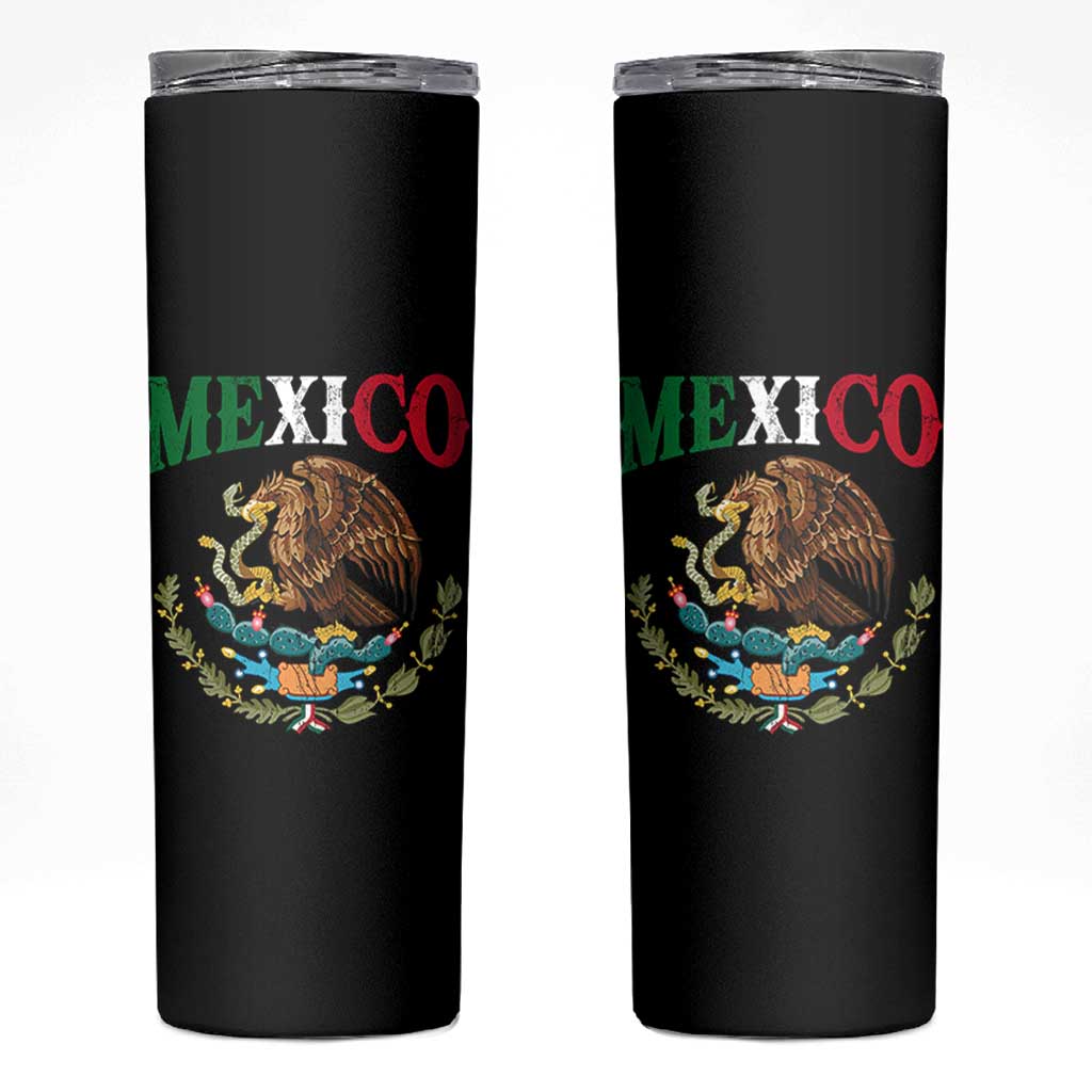 Mexican Coat Of Arms Mexico Vintage Flag Skinny Tumbler