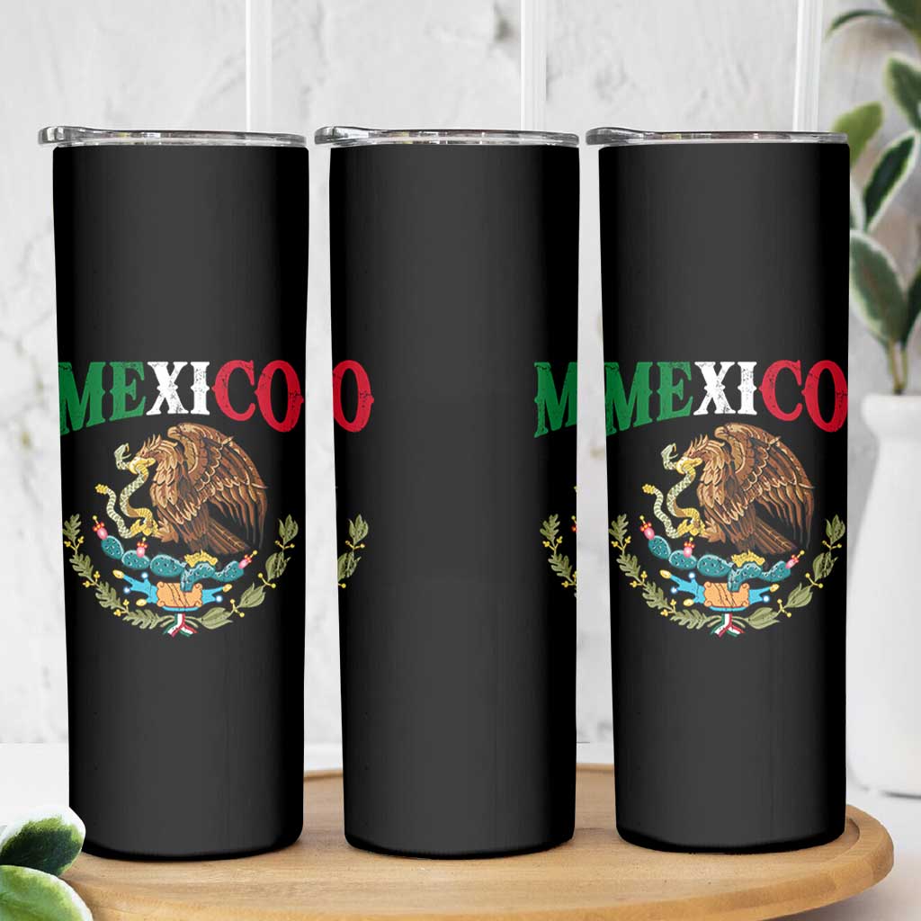 Mexican Coat Of Arms Mexico Vintage Flag Skinny Tumbler