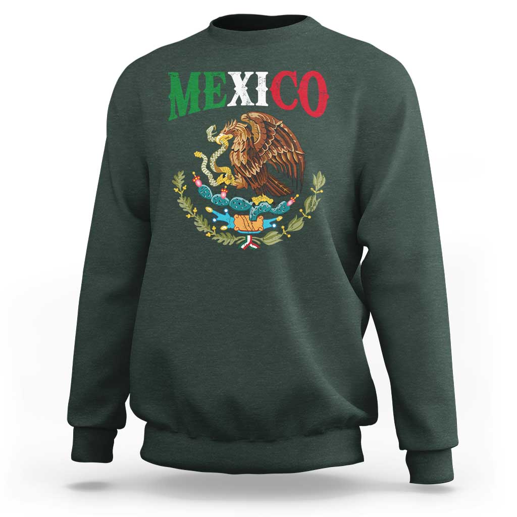 Mexican Coat Of Arms Mexico Vintage Flag Sweatshirt