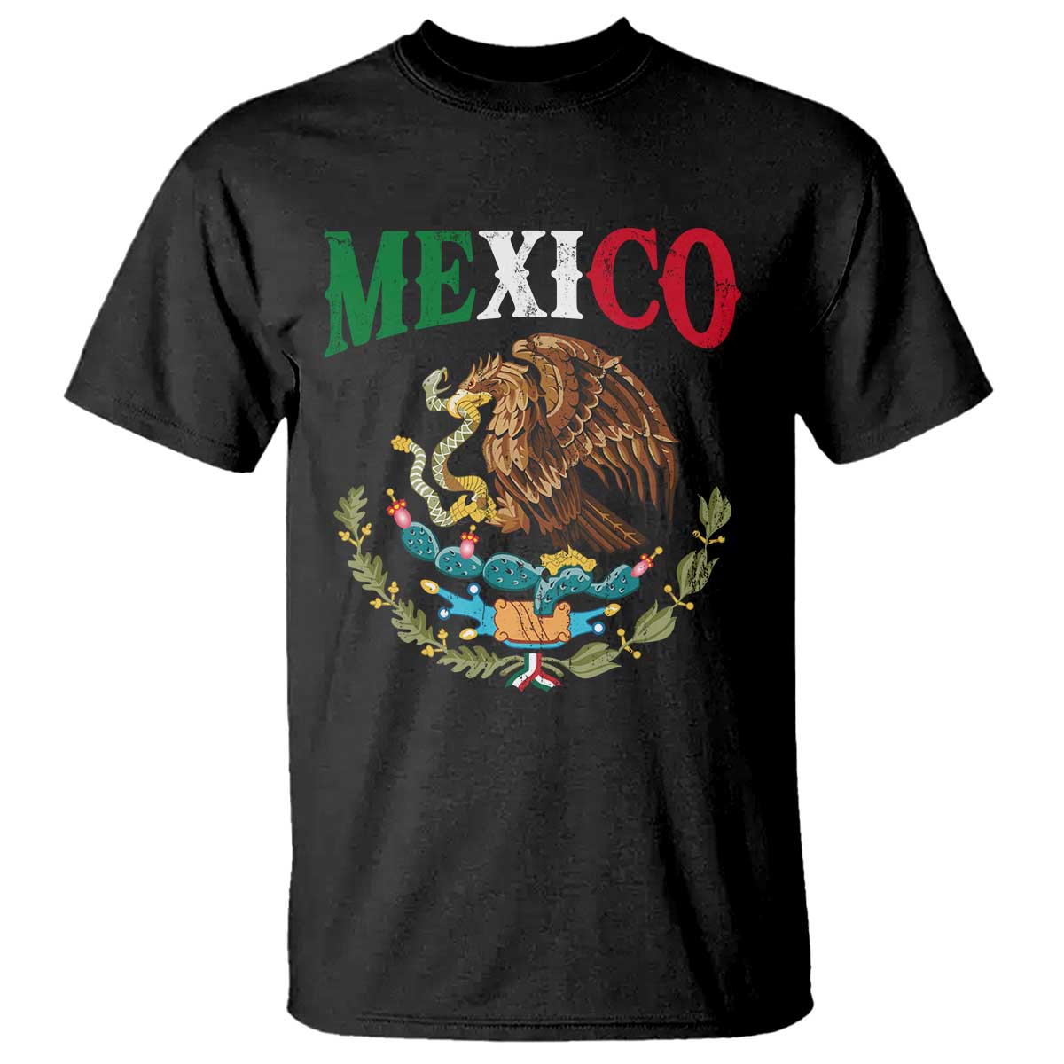 Mexican Coat Of Arms Mexico Vintage Flag T Shirt