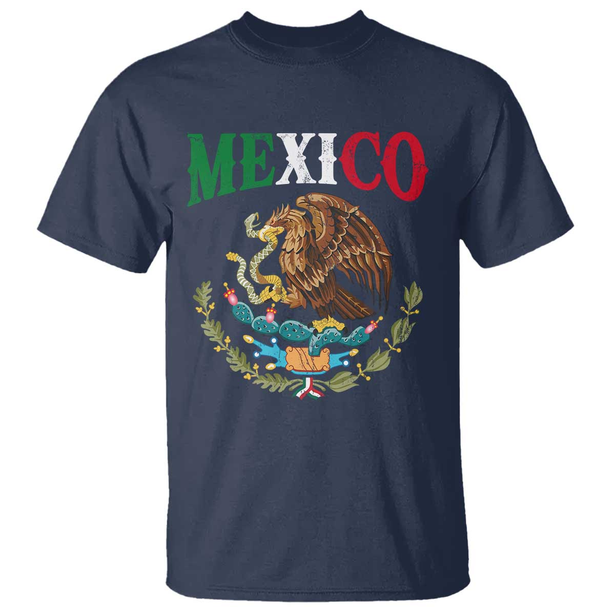 Mexican Coat Of Arms Mexico Vintage Flag T Shirt