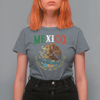 Mexican Coat Of Arms Mexico Vintage Flag T Shirt For Women