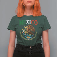 Mexican Coat Of Arms Mexico Vintage Flag T Shirt For Women