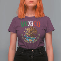 Mexican Coat Of Arms Mexico Vintage Flag T Shirt For Women