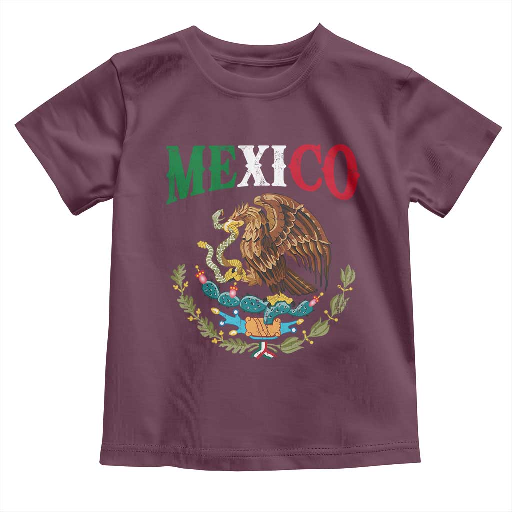 Mexican Coat Of Arms Mexico Vintage Flag Toddler T Shirt
