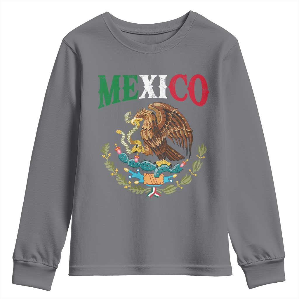 Mexican Coat Of Arms Mexico Vintage Flag Youth Sweatshirt