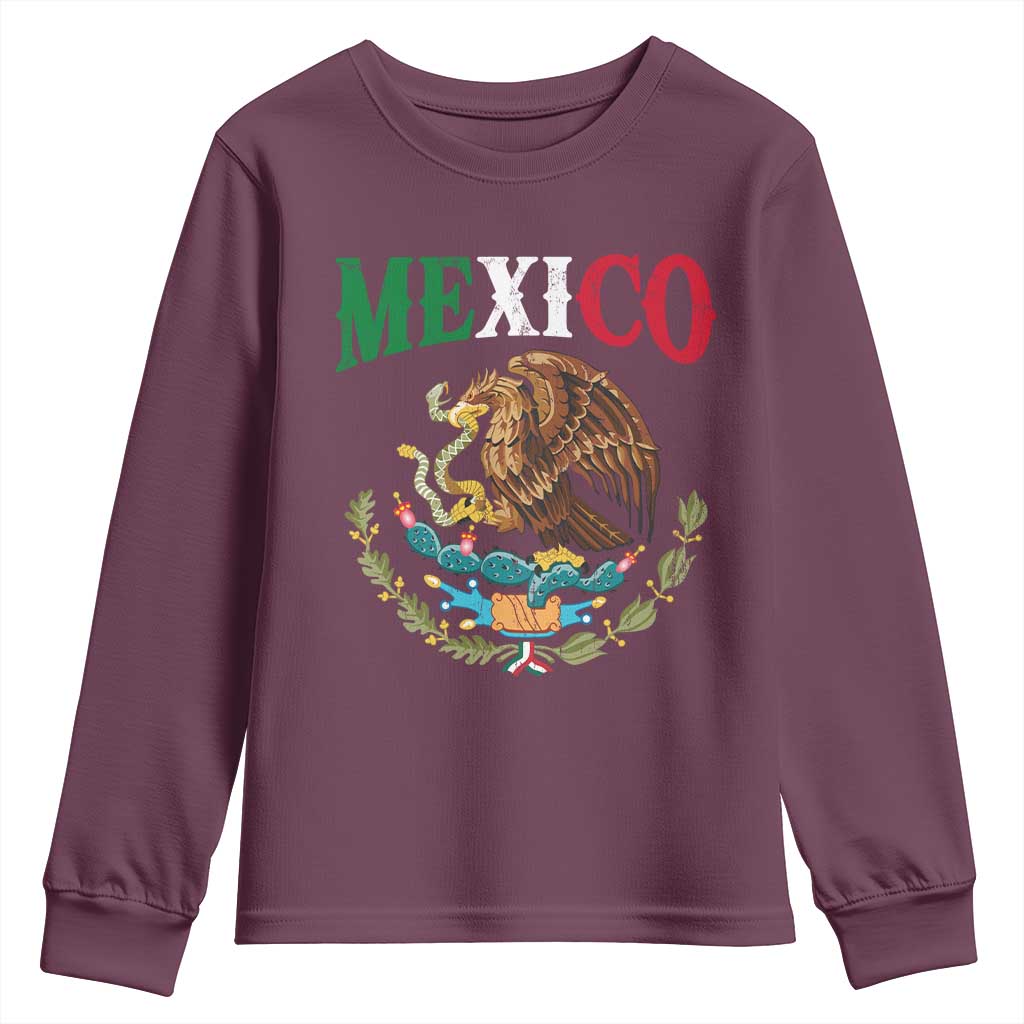 Mexican Coat Of Arms Mexico Vintage Flag Youth Sweatshirt