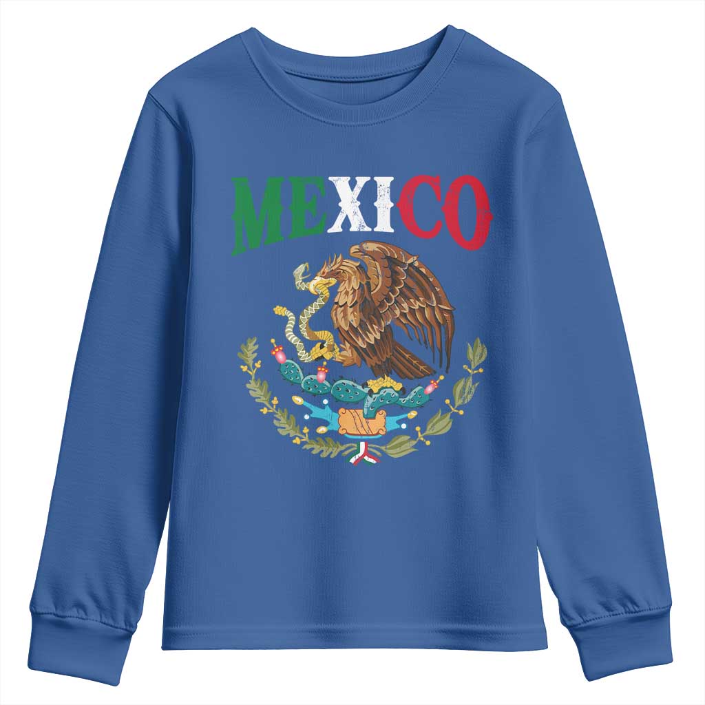 Mexican Coat Of Arms Mexico Vintage Flag Youth Sweatshirt