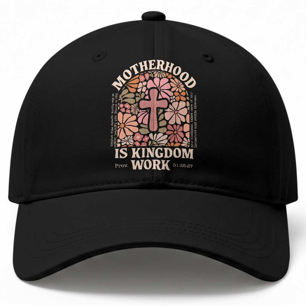 Christian Mom Baseball Cap Motherhood Is Kingdom Work Floral Mother's Day