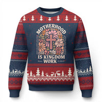 Christian Mom Ugly Christmas Sweater Motherhood Is Kingdom Work Floral Mother's Day