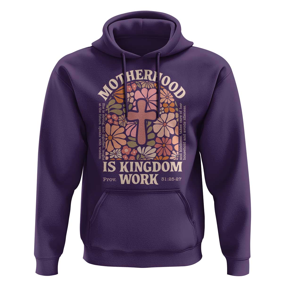 Christian Mom Hoodie Motherhood Is Kingdom Work Floral Mother's Day