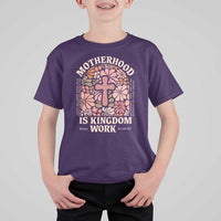 Christian Mom T Shirt For Kid Motherhood Is Kingdom Work Floral Mother's Day