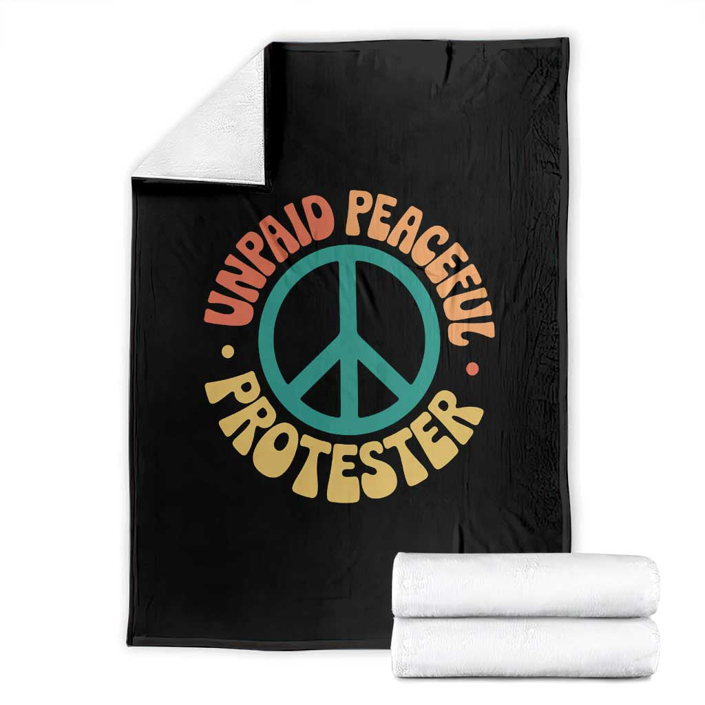 Unpaid Peaceful Protester Throw Blanket Social Justice Floral Peace Sign