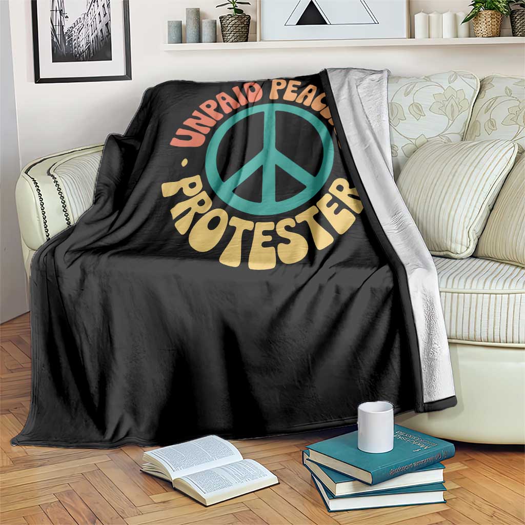 Unpaid Peaceful Protester Throw Blanket Social Justice Floral Peace Sign