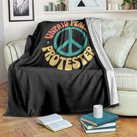 Unpaid Peaceful Protester Throw Blanket Social Justice Floral Peace Sign