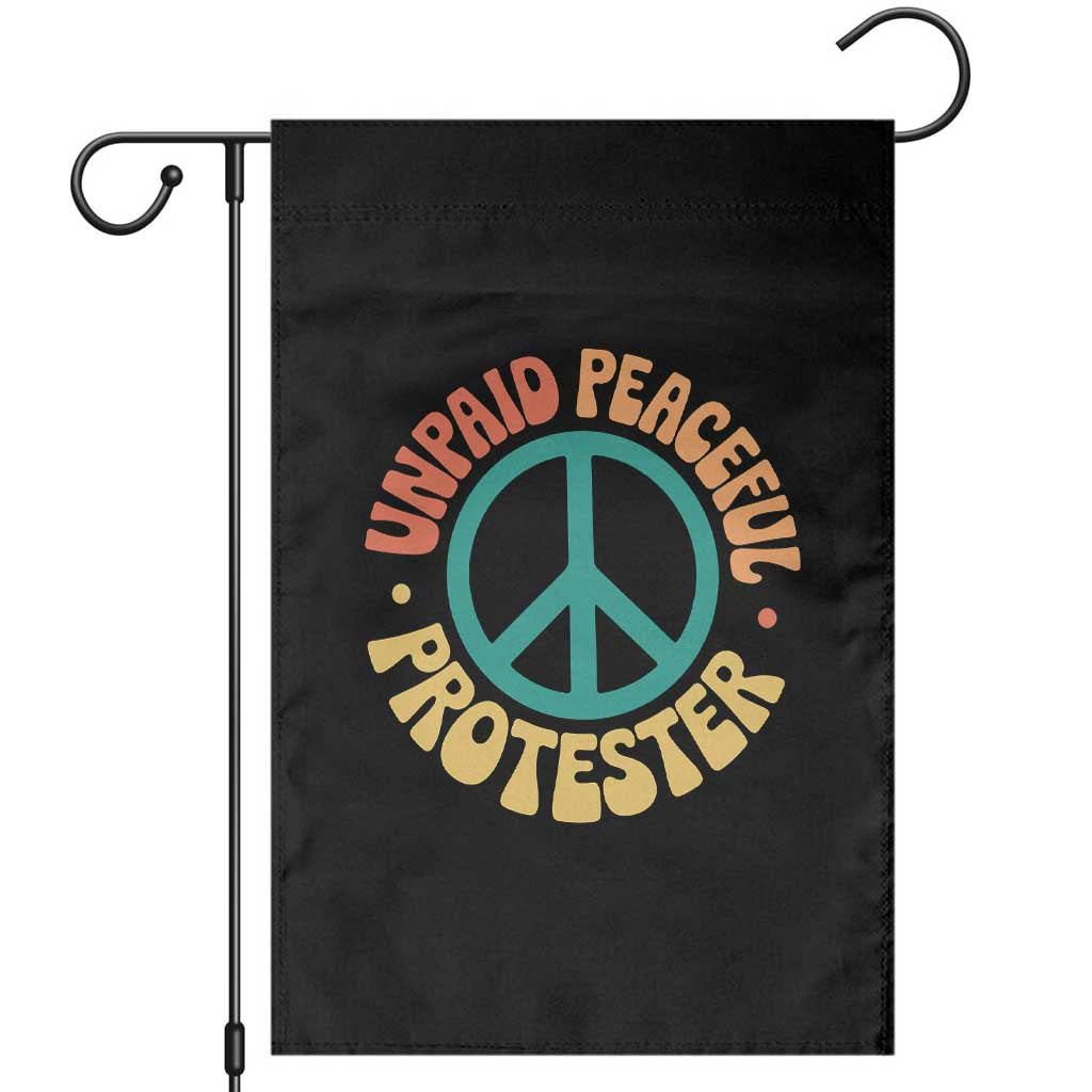 Unpaid Peaceful Protester Garden Flag Social Justice Floral Peace Sign