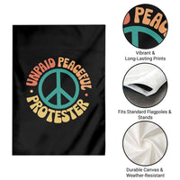 Unpaid Peaceful Protester Garden Flag Social Justice Floral Peace Sign