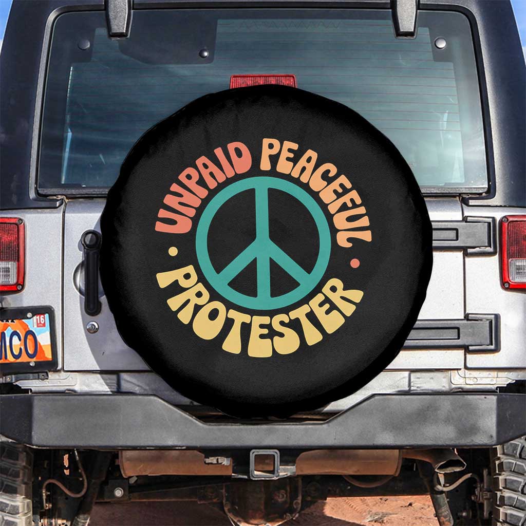 Unpaid Peaceful Protester Spare Tire Cover Social Justice Floral Peace Sign