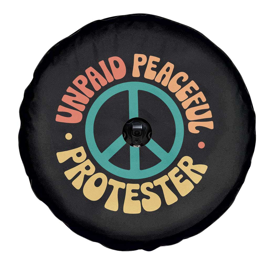 Unpaid Peaceful Protester Spare Tire Cover Social Justice Floral Peace Sign