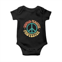 Unpaid Peaceful Protester Baby Onesie Social Justice Floral Peace Sign