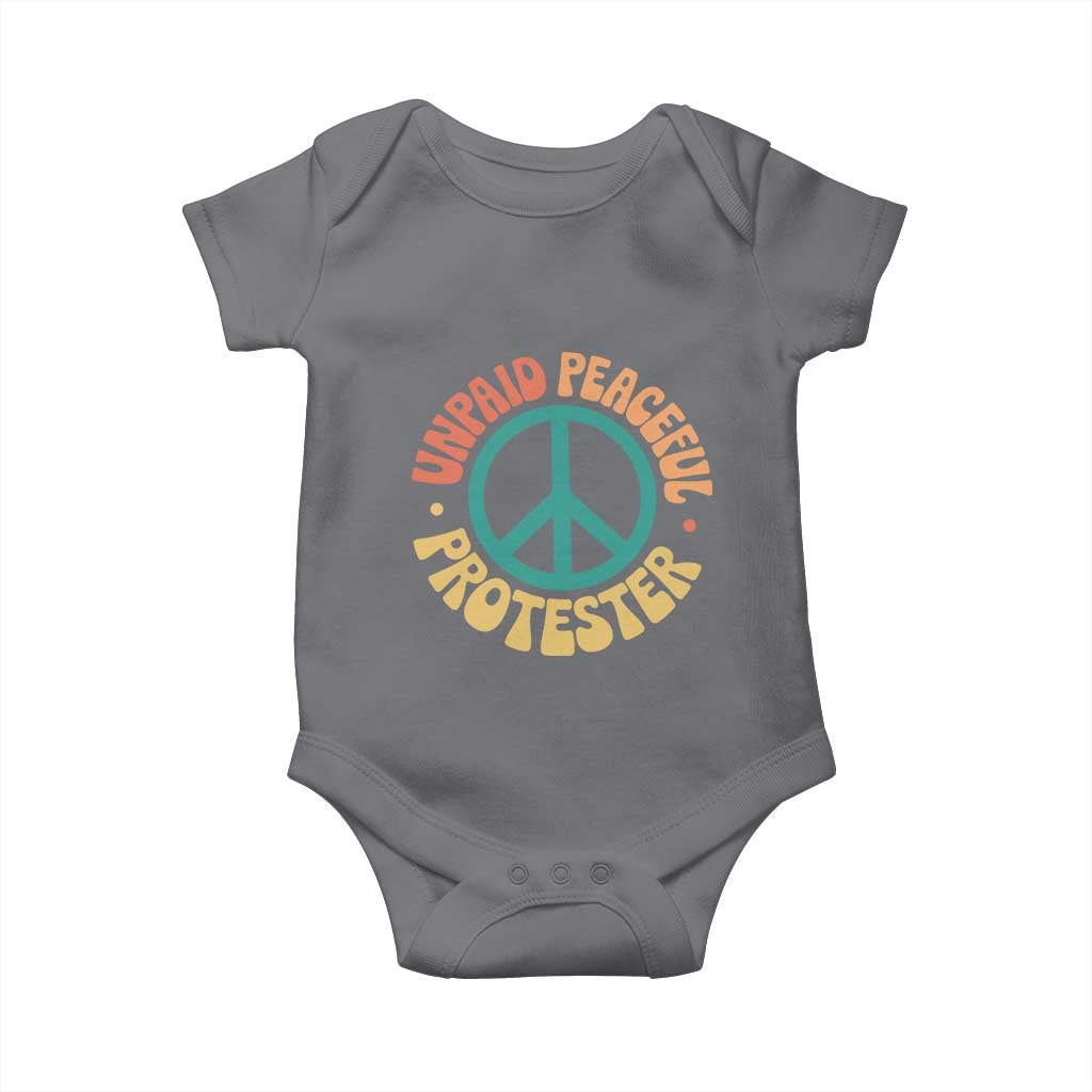 Unpaid Peaceful Protester Baby Onesie Social Justice Floral Peace Sign