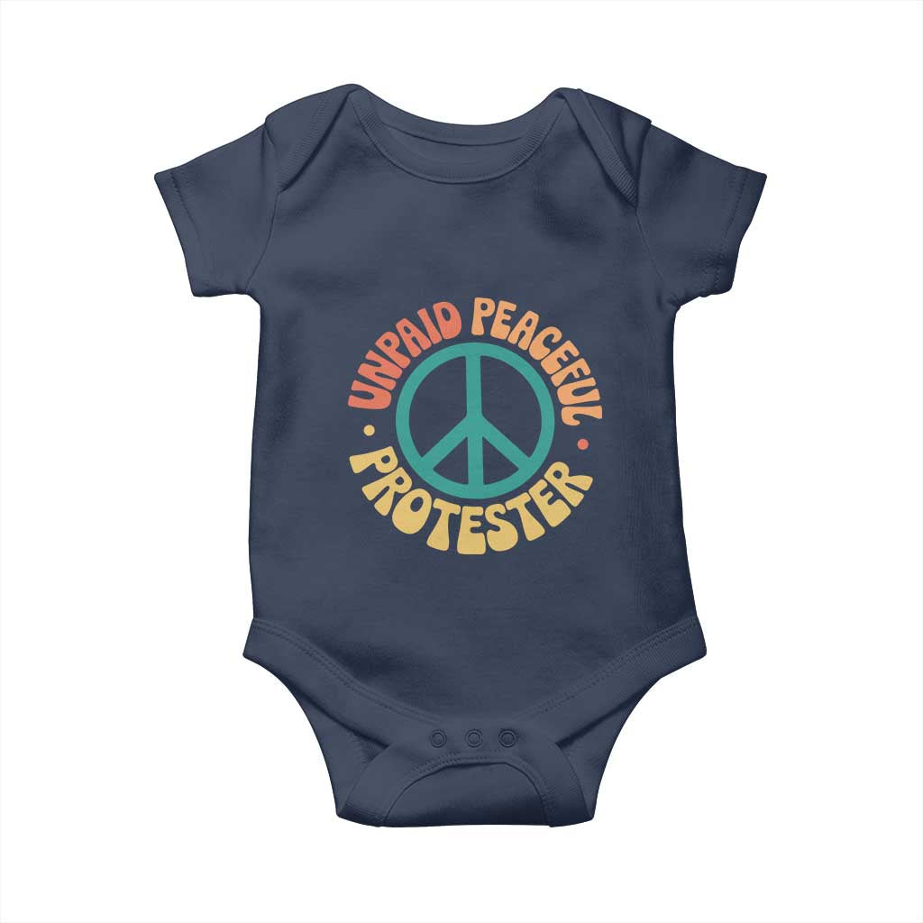Unpaid Peaceful Protester Baby Onesie Social Justice Floral Peace Sign