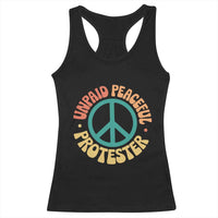 Unpaid Peaceful Protester Racerback Tank Top Social Justice Floral Peace Sign