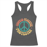 Unpaid Peaceful Protester Racerback Tank Top Social Justice Floral Peace Sign