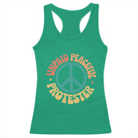 Unpaid Peaceful Protester Racerback Tank Top Social Justice Floral Peace Sign