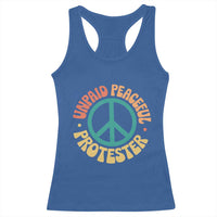 Unpaid Peaceful Protester Racerback Tank Top Social Justice Floral Peace Sign