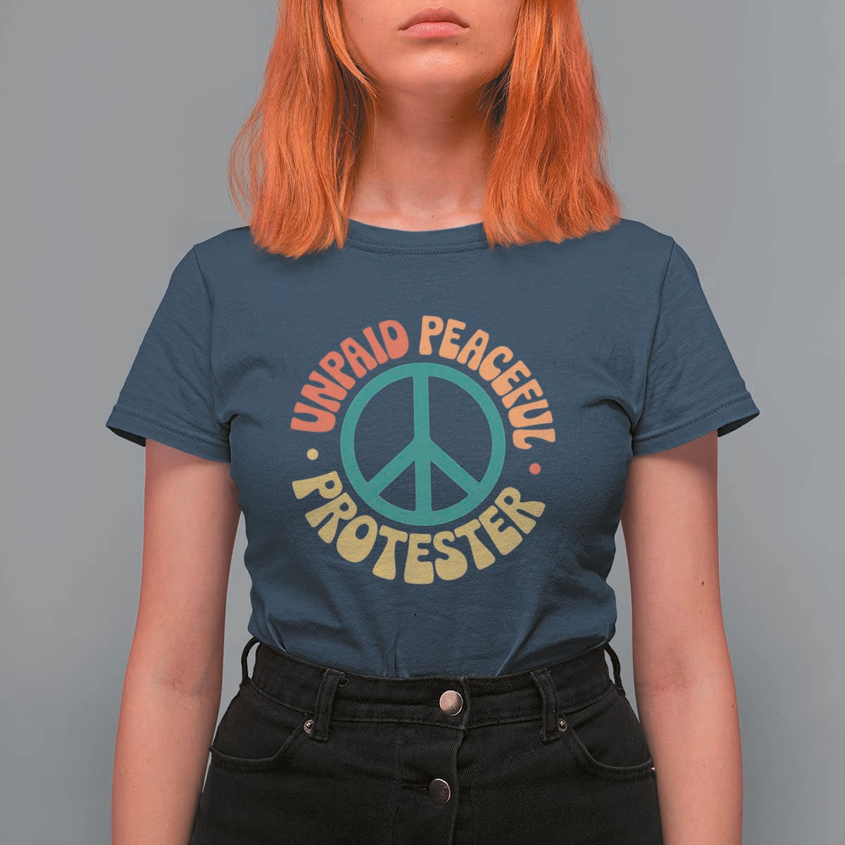 Unpaid Peaceful Protester T Shirt For Women Social Justice Floral Peace Sign