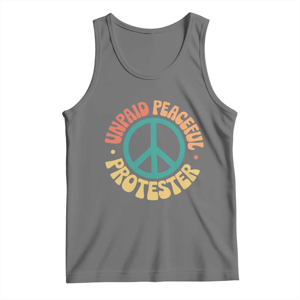Unpaid Peaceful Protester Tank Top Social Justice Floral Peace Sign