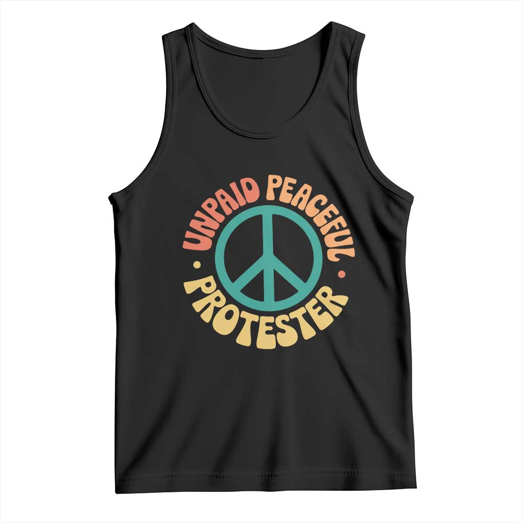 Unpaid Peaceful Protester Tank Top Social Justice Floral Peace Sign